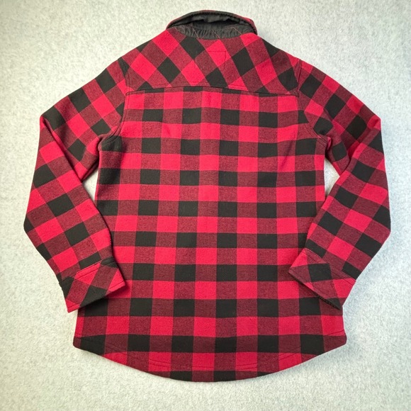 ORVIS Buffalo Plaid Fleece Lined Shirt Jacket Shacket Red Black Women Size S CH - Picture 2 of 13